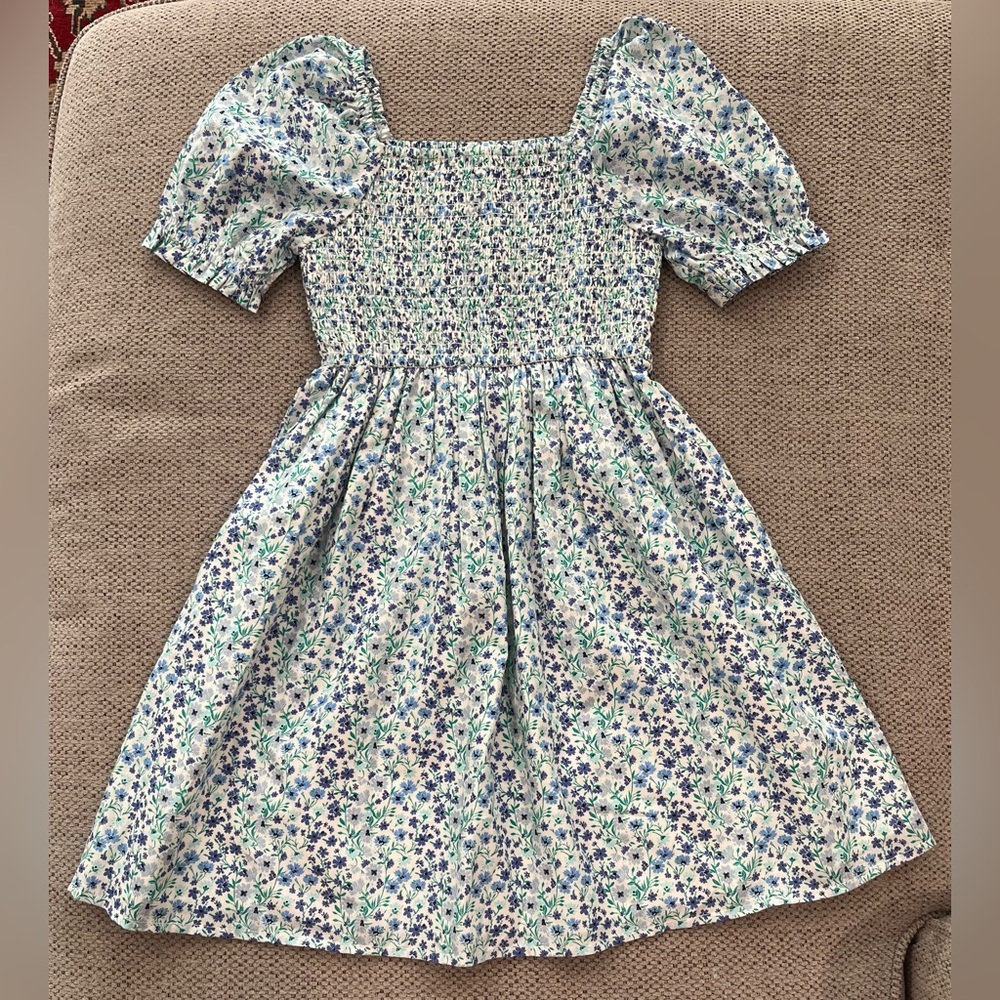 Crewcuts girls floral smock dress sz7